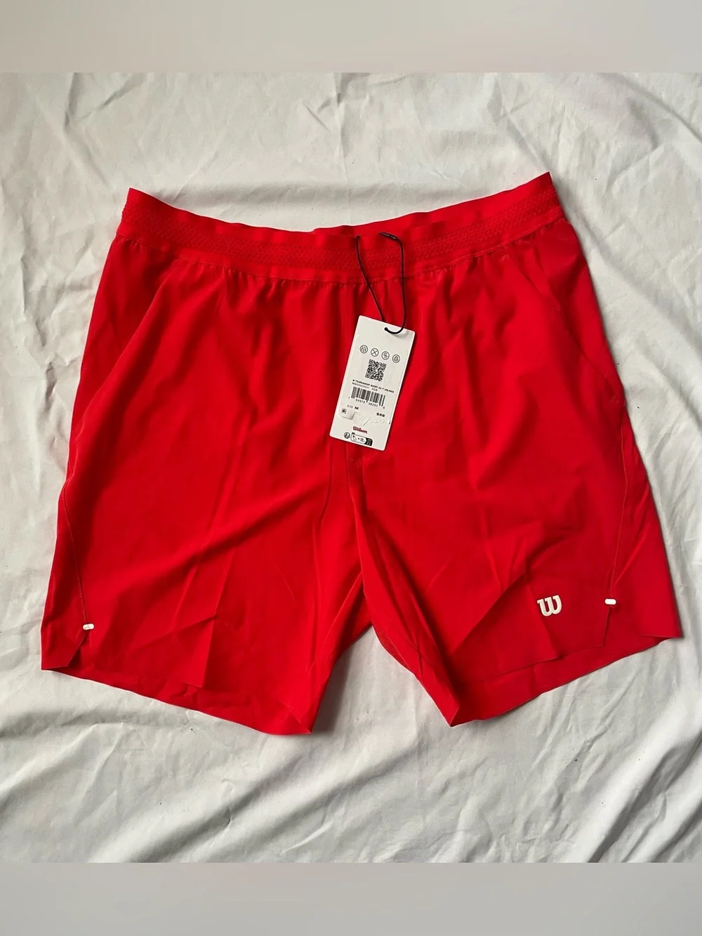 Wilson Men’s Brand New Bright Red Athletic Tennis Shorts with W Logo